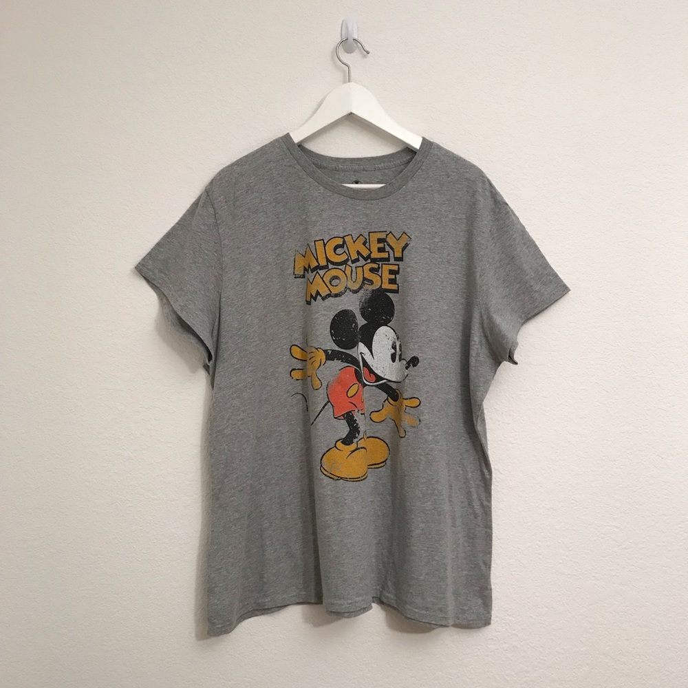 Disney Vintage Mickey Mouse Gray T-Shirt Mens XXL